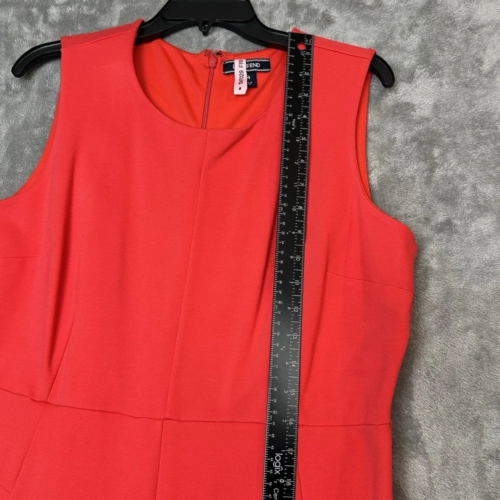 Lands'End Women's Sleeveless Dress Ponte Sheath Dress Rich Color Red Size 14